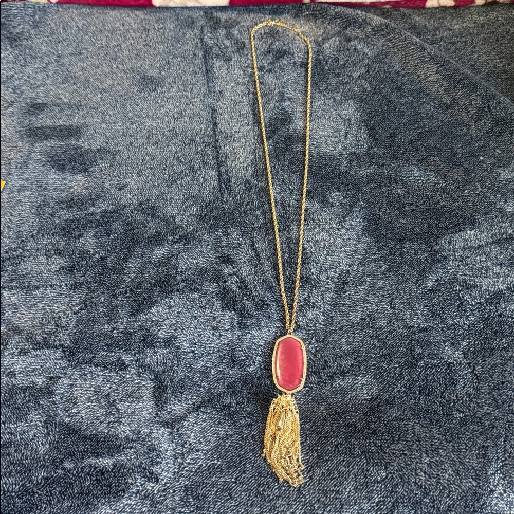 Kendra Scott Gold Necklace with Pink Accent